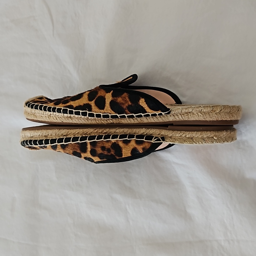 J.CREW Animal Print Hair Calf Espadrille Mule Size 7.5 - Picture 11 of 13